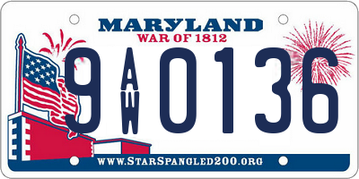 MD license plate 9AW0136
