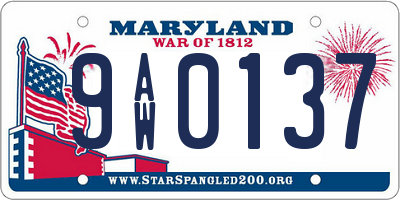 MD license plate 9AW0137
