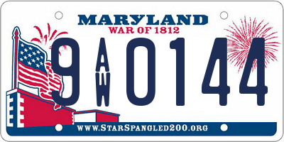 MD license plate 9AW0144