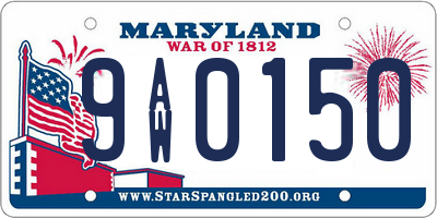 MD license plate 9AW0150