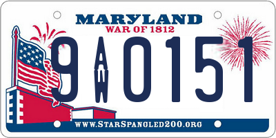 MD license plate 9AW0151