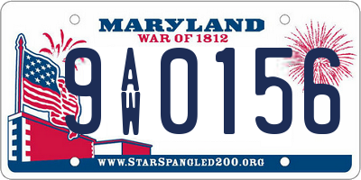 MD license plate 9AW0156