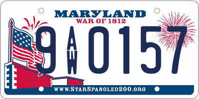 MD license plate 9AW0157