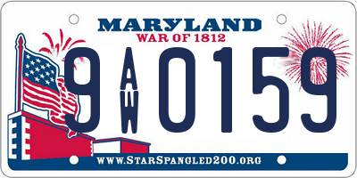MD license plate 9AW0159