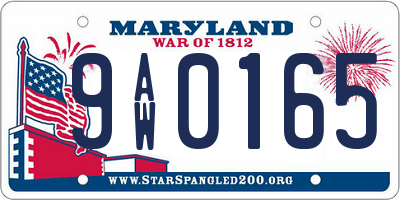 MD license plate 9AW0165