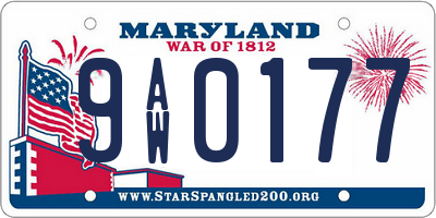 MD license plate 9AW0177