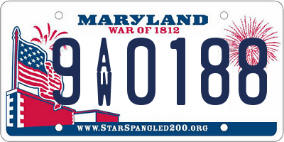 MD license plate 9AW0188