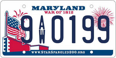 MD license plate 9AW0199