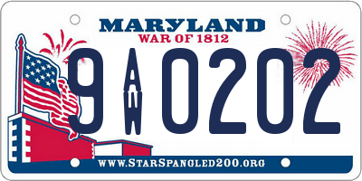 MD license plate 9AW0202