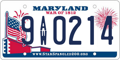 MD license plate 9AW0214
