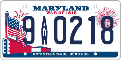 MD license plate 9AW0218