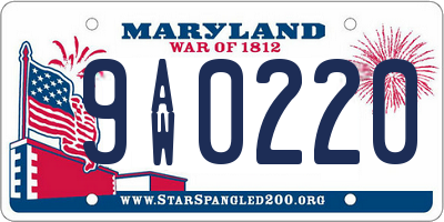 MD license plate 9AW0220