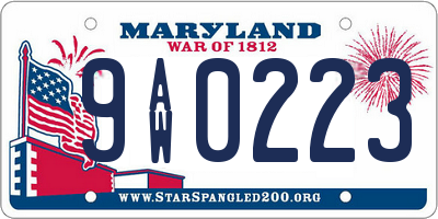 MD license plate 9AW0223