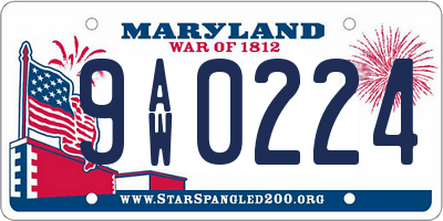 MD license plate 9AW0224
