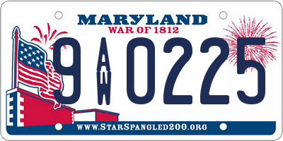 MD license plate 9AW0225