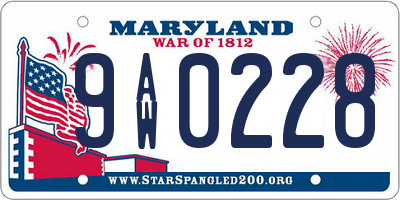 MD license plate 9AW0228