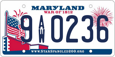 MD license plate 9AW0236