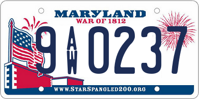 MD license plate 9AW0237