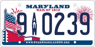 MD license plate 9AW0239