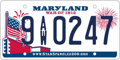MD license plate 9AW0247