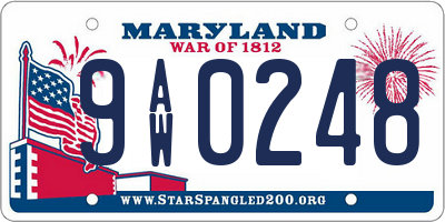 MD license plate 9AW0248