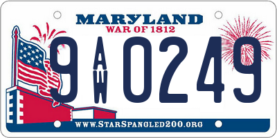 MD license plate 9AW0249