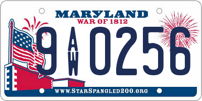 MD license plate 9AW0256