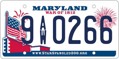 MD license plate 9AW0266