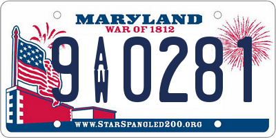 MD license plate 9AW0281