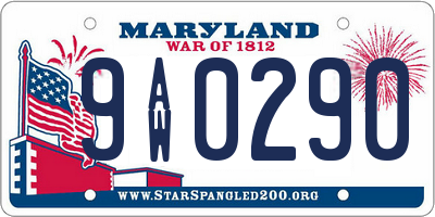 MD license plate 9AW0290