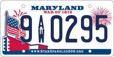 MD license plate 9AW0295