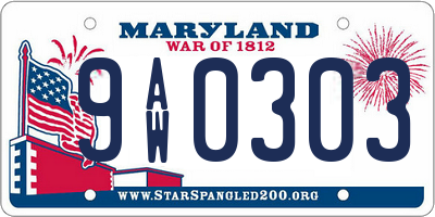 MD license plate 9AW0303