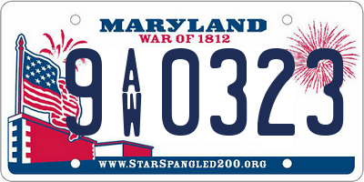 MD license plate 9AW0323