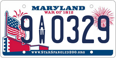 MD license plate 9AW0329