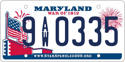 MD license plate 9AW0335