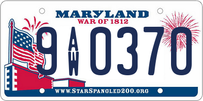 MD license plate 9AW0370
