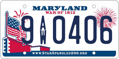 MD license plate 9AW0406