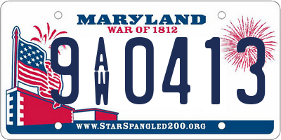 MD license plate 9AW0413