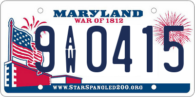 MD license plate 9AW0415
