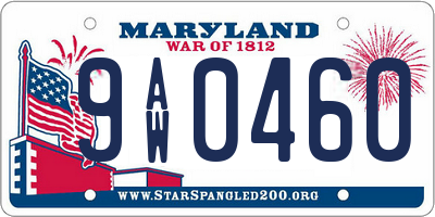 MD license plate 9AW0460