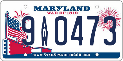 MD license plate 9AW0473