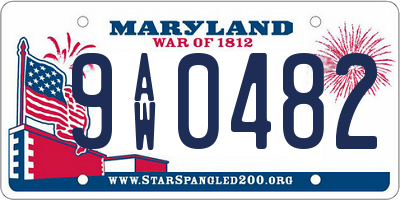 MD license plate 9AW0482