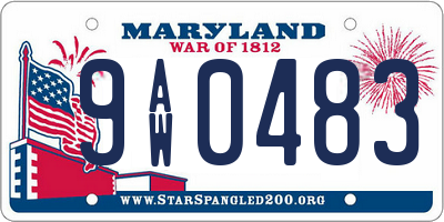 MD license plate 9AW0483
