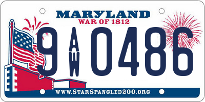 MD license plate 9AW0486