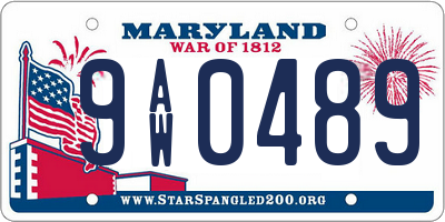 MD license plate 9AW0489