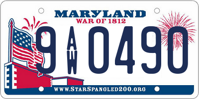 MD license plate 9AW0490