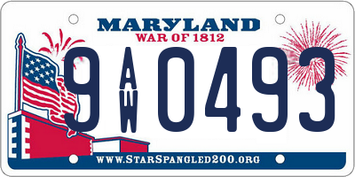 MD license plate 9AW0493