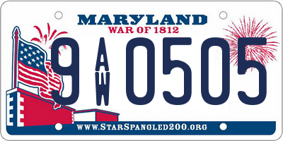 MD license plate 9AW0505
