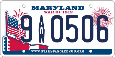 MD license plate 9AW0506