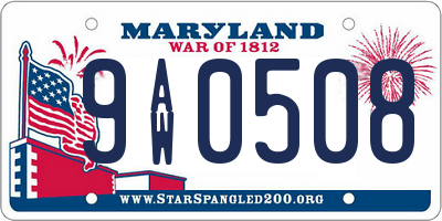 MD license plate 9AW0508